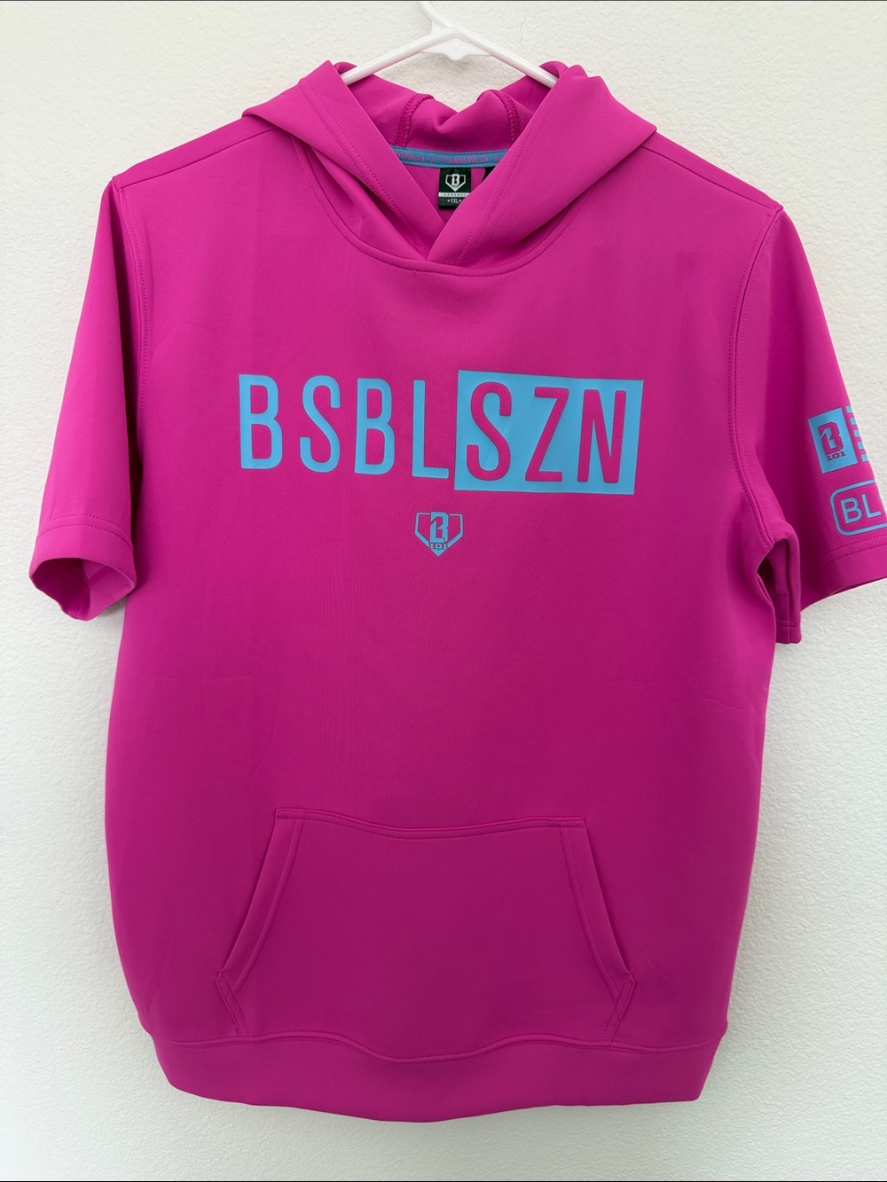 BSBL SZN Kids Short-Sleeve Hoodie - Magenta